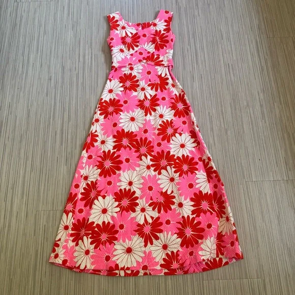 Stunning Hawaii Nei Vintage Hawaiian Daisy Maxi Dress size 2 - Picture 1 of 6